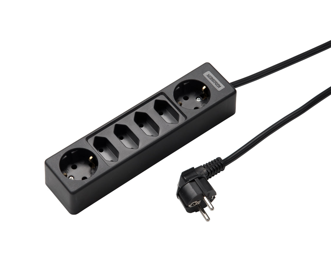 Martin Kaiser 6-Weg stopcontact met 2 Schuko en 4 Euro stopcontacten 1.5m Kabel (Europese Stekkerdoos) - 1012ZL/15W/sw [10 stuks]