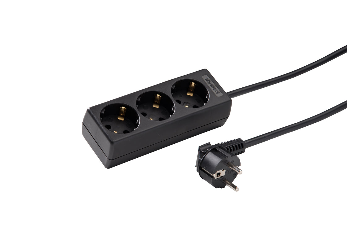 Martin Kaiser 3-Weg Stekkerdoos 45 Graden 3m Kabel Zwart - 1045ZL3-15W/sw [10 stuks]