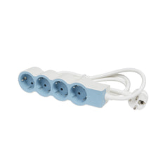 Legrand Standaardstopcontact 4x2P+A 1,5m Zachtblauw snoer (Europese Stekkerdoos) - 694554 [10 stuks]