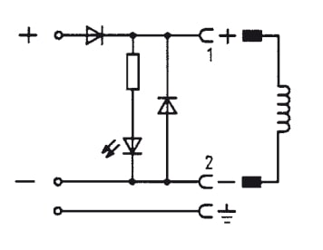 Connector 12-24V DC (DIN - A) Met LED-terugwinningsdiode En Polariteitsbescherming - Burkert 2508 008373