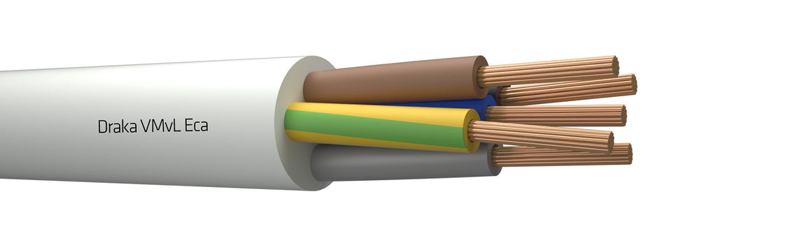Draka VMVL 5G2.5 Witte Flexibele Vinyl Kabel Eca Klasse - 803878 [100 Meters]