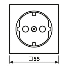 Jung A500 Matte Zwarte Afdekking Voor Stopcontactplaat - A1520BFPLSWM