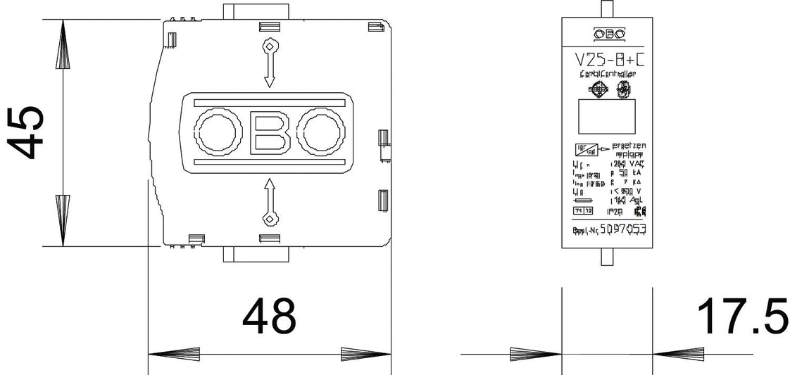 OBO CombiController V25 Overspanningsbeveiliging 280V - 5097053