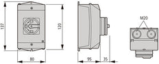 Eaton T0 8-Pool 20A Opbouw Hoofdschakelaar - 207164