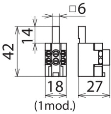 Dehn 3x16mm stiftvormige aansluitklem voor doorvoerbedrading - 900588 [4 stuks]