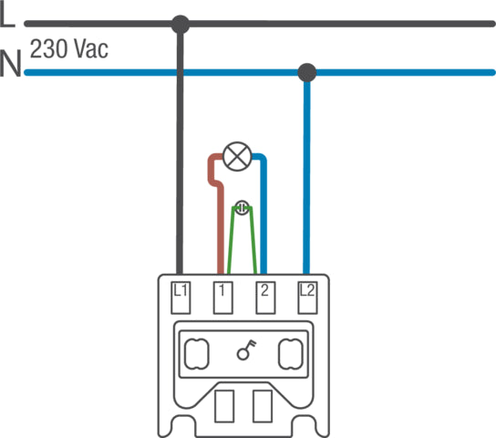 IP55 Twee Polige Controle Schakelaar 10AX 250V Met Plug Terminals - 761-37205
