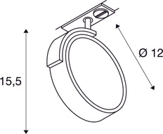 Slv Kalu Track Qpar Gu10 Enfasespot Zwart - 143540