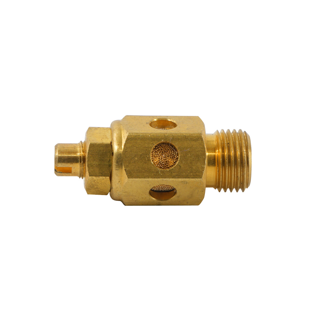 1/4" NPT messing smoorklep met geluiddemper [50 stuks]