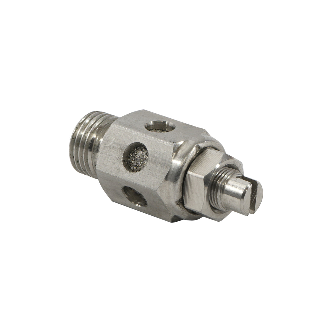 1/8" NPT RVS smoorklep met geluiddemper [50 stuks]