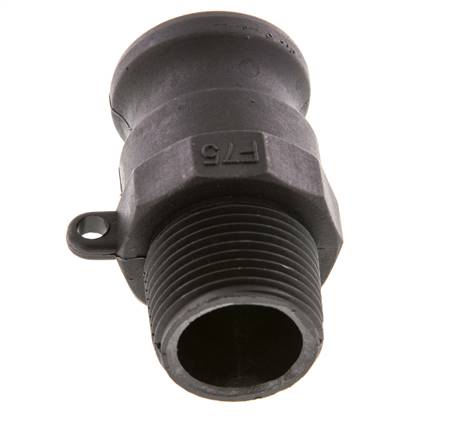 Camlock DN 20 (3/4'') Koppeling PolypropyleenR 3/4'' met buitendraad Type F MIL-C-27487 [2 Stuks]