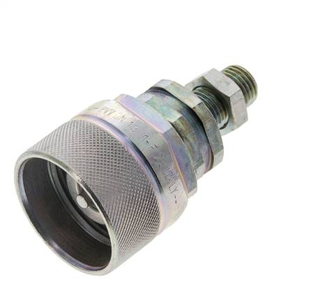 Stalen DN 12.5 Hydraulische Koppeling Insteeknippel 8 mm L Knelring Schotkoppeling ISO 14541/8434-1 D M36 x 2