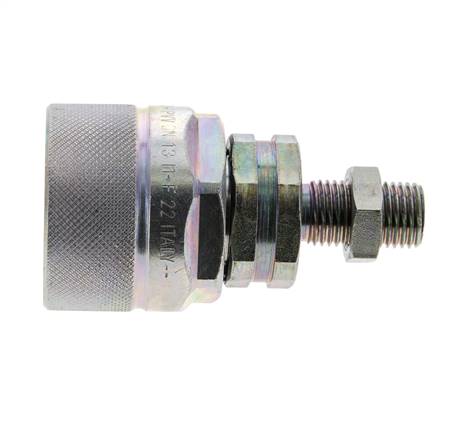 Stalen DN 12.5 Hydraulische Koppeling Insteeknippel 8 mm L Knelring Schotkoppeling ISO 14541/8434-1 D M36 x 2