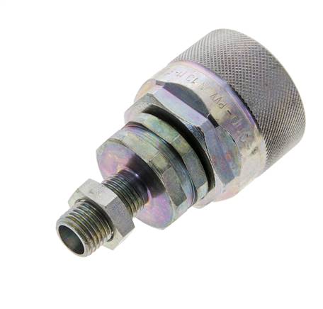 Stalen DN 12.5 Hydraulische Koppeling Insteeknippel 8 mm L Knelring Schotkoppeling ISO 14541/8434-1 D M36 x 2
