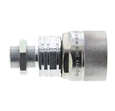 Stalen DN 20 Hydraulische Koppeling Insteeknippel 15 mm L Knelring Schotkoppeling ISO 14541/8434-1 D M42 x 2