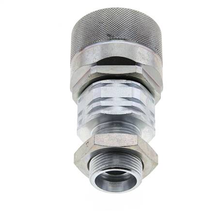 Stalen DN 20 Hydraulische Koppeling Insteeknippel 18 mm L Knelring Schotkoppeling ISO 14541/8434-1 D M42 x 2