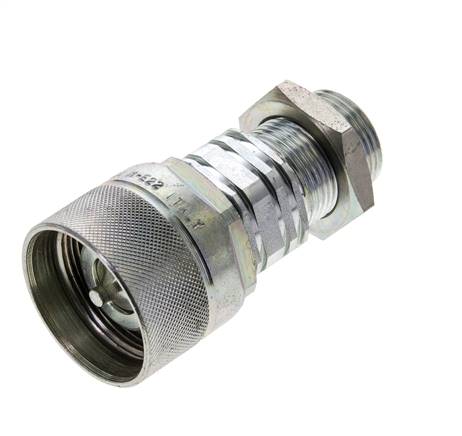 Stalen DN 20 Hydraulische Koppeling Insteeknippel 22 mm L Knelring Schotkoppeling ISO 14541/8434-1 D M42 x 2