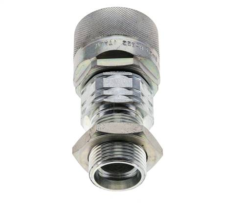 Stalen DN 20 Hydraulische Koppeling Insteeknippel 22 mm L Knelring Schotkoppeling ISO 14541/8434-1 D M42 x 2