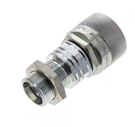 Stalen DN 20 Hydraulische Koppeling Insteeknippel 22 mm L Knelring Schotkoppeling ISO 14541/8434-1 D M42 x 2