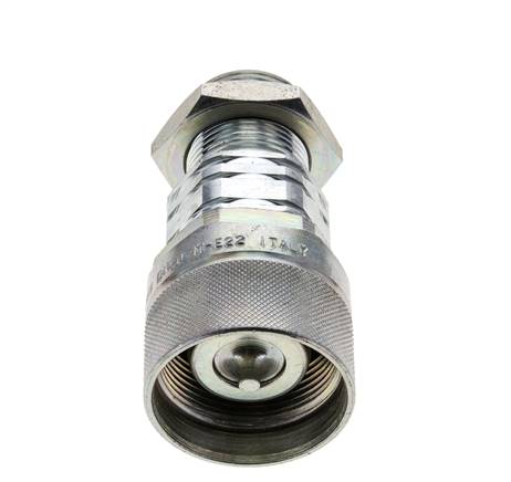 Stalen DN 20 Hydraulische Koppeling Insteeknippel 22 mm L Knelring Schotkoppeling ISO 14541/8434-1 D M42 x 2