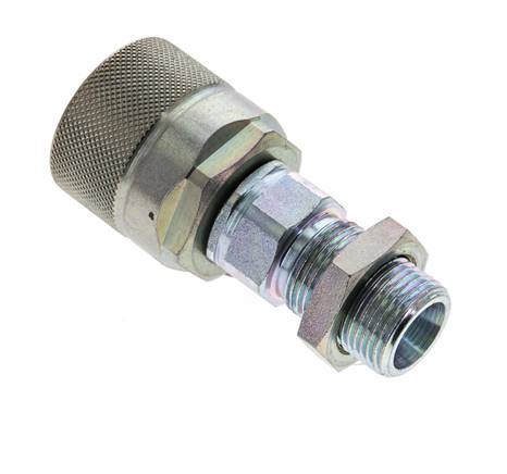 Stalen DN 10 Hydraulische Koppeling Insteeknippel 12 mm S Knelring Schotkoppeling ISO 14541/8434-1 D M28 x 2