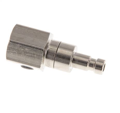 Vernikkeld Messing DN 2.7 (Micro) Luchtkoppeling Insteeknippel G 1/8 inch Binnendraad Double Shut-Off