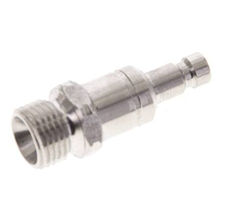 RVS 316L DN 2.7 (Micro) Luchtkoppeling Insteeknippel G 1/8 inch Buitendraad Double Shut-Off