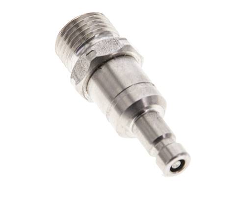 RVS 316L DN 2.7 (Micro) Luchtkoppeling Insteeknippel G 1/8 inch Buitendraad Double Shut-Off