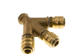 Messing DN 7.2 (Euro) Luchtkoppeling Snelkoppeling G 1/4 inch Binnendraad Wandmontage 3-weg