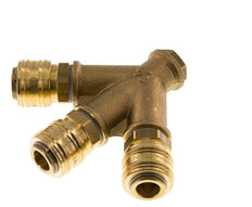 Messing DN 7.2 (Euro) Luchtkoppeling Snelkoppeling G 1/4 inch Binnendraad Wandmontage 3-weg