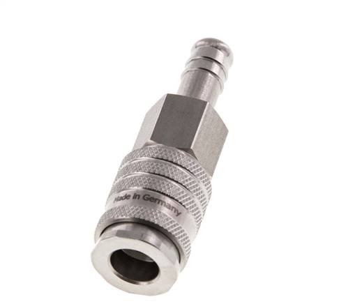 RVS DN 7.8 Luchtkoppeling Snelkoppeling 10 mm Slangpilaar Double Shut-Off