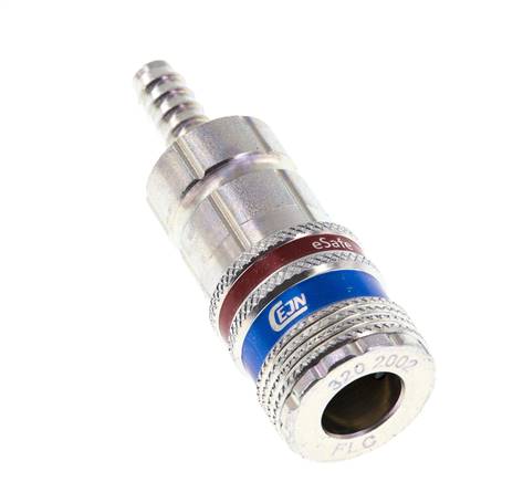 Staal/Messing DN 7.6 (7.2 Euro) Safety Luchtkoppeling Snelkoppeling 6 mm Slangpilaar