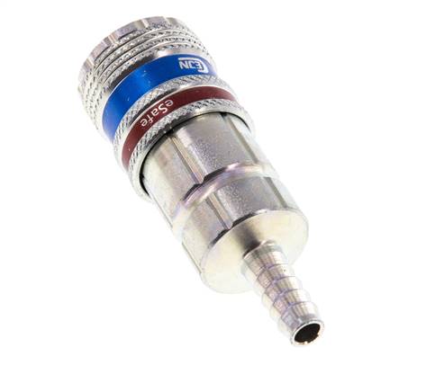 Staal/Messing DN 7.6 (7.2 Euro) Safety Luchtkoppeling Snelkoppeling 6 mm Slangpilaar