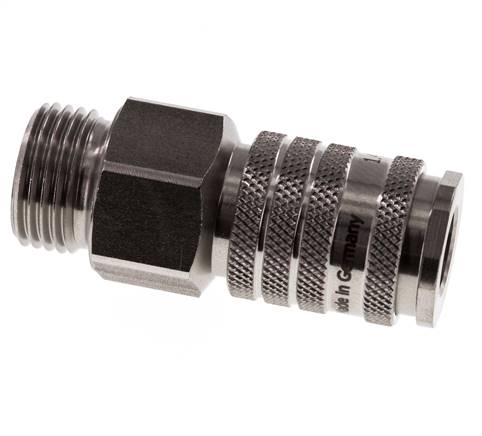 RVS DN 7.8 Luchtkoppeling Snelkoppeling G 1/2 inch Buitendraad Double Shut-Off