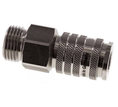 RVS DN 7.8 Luchtkoppeling Snelkoppeling G 1/2 inch Buitendraad Double Shut-Off