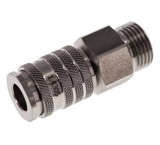 RVS DN 7.8 Luchtkoppeling Snelkoppeling G 1/2 inch Buitendraad Double Shut-Off