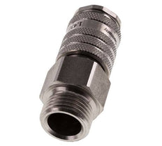 RVS DN 7.8 Luchtkoppeling Snelkoppeling G 1/2 inch Buitendraad Double Shut-Off