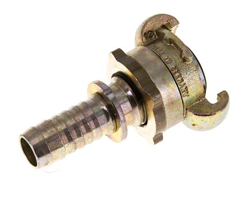 Gietijzer DN 15 DIN 3238 Compressor Klauwkoppeling met 19 mm Slangpilaar Veiligheidskraag