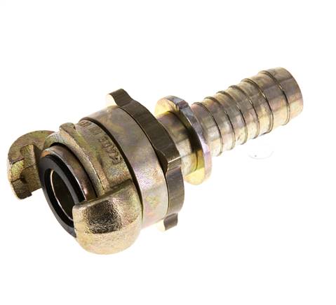 Gietijzer DN 15 DIN 3238 Compressor Klauwkoppeling met 19 mm Slangpilaar Veiligheidskraag