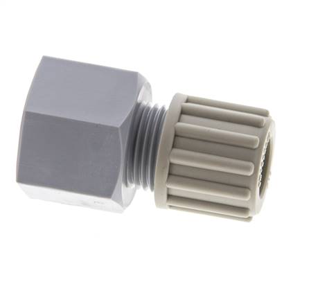 12x10mm & G1/2'' PA Rechte Knelfitting Binnendraad 10bar