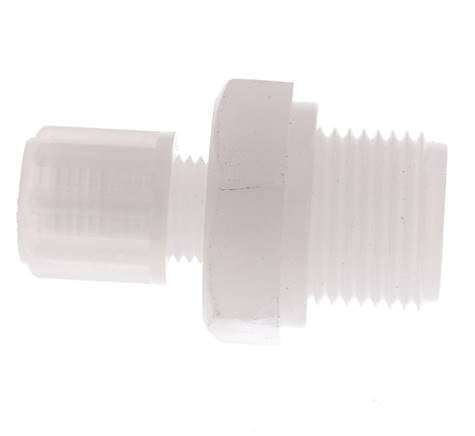 6x4mm & G3/8'' PVDF Rechte Knelfitting Buitendraad 10bar