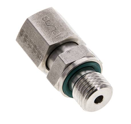 8S & M14x1.5 RVS Rechte Draaidoorvoer Buitendraad 630bar FKM O-ring en Afdichtconus Verstelbaar ISO 8434-1