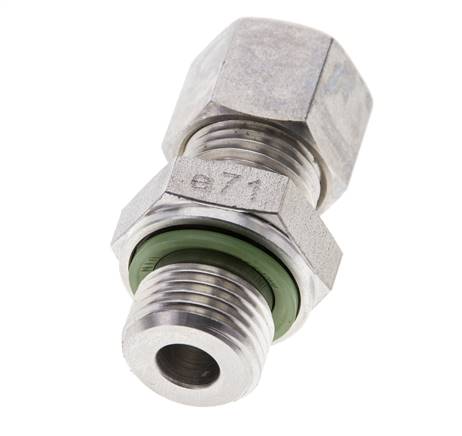 10L & M16x1.5 RVS Rechte Knelfitting Buitendraad 315bar FKM ISO 8434-1