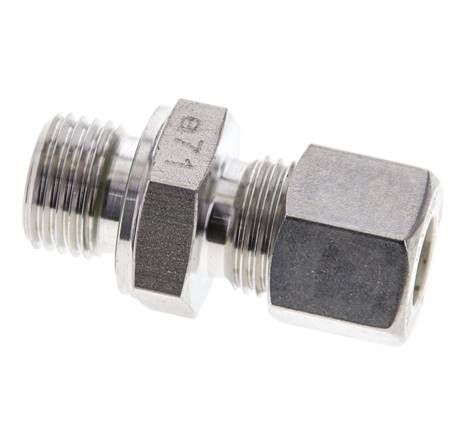 10L & M16x1.5 RVS Rechte Knelfitting Buitendraad 315bar FKM ISO 8434-1