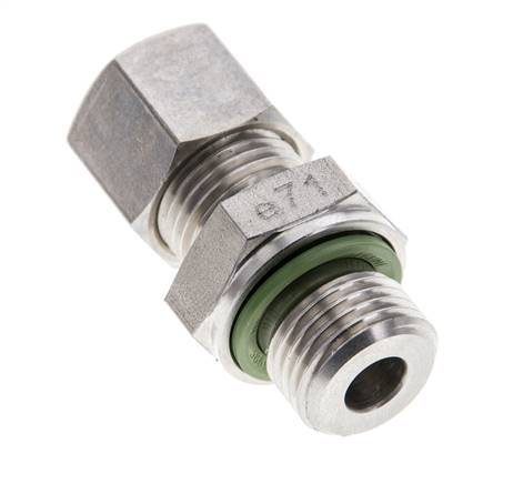 10L & M16x1.5 RVS Rechte Knelfitting Buitendraad 315bar FKM ISO 8434-1