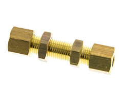 6mm Messing Rechte Knelfitting Schotdoorvoer 150bar DIN EN 1254-2 [2 Stuks]