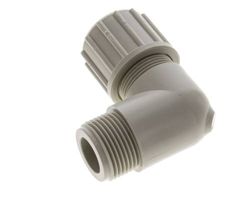 20x13mm & G3/4'' PP L-Vorm Knelfitting Buitendraad 10bar Kunststof en Polyamide
