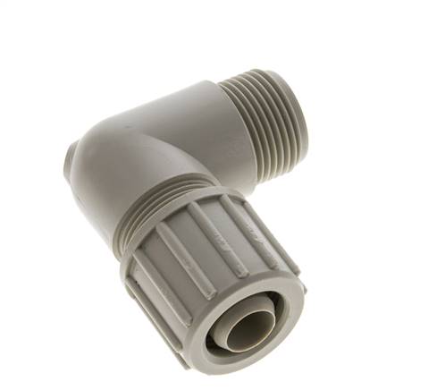 20x13mm & G3/4'' PP L-Vorm Knelfitting Buitendraad 10bar Kunststof en Polyamide