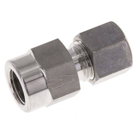 8L & G1/4'' RVS Rechte Knelfitting Binnendraad voor manometers 315bar ISO 8434-1