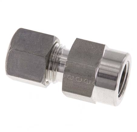8L & G1/4'' RVS Rechte Knelfitting Binnendraad voor manometers 315bar ISO 8434-1