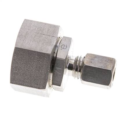 6L & 18L RVS Rechte Knelfitting Draaidoorvoer 315bar FKM O-ring en Afdichtconus ISO 8434-1